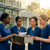 Nurses discussing controlled drugs in veterinary practice