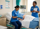 Two nurses are monitoring and assessing the patient.