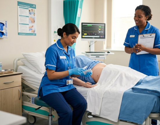 Two nurses are monitoring and assessing the patient.