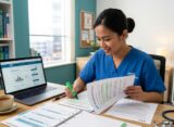 Nurse Practising OET Skimming Techniques for Reading Part A