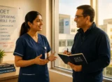 Nurse practicing OET Speaking Role-play with Mentor