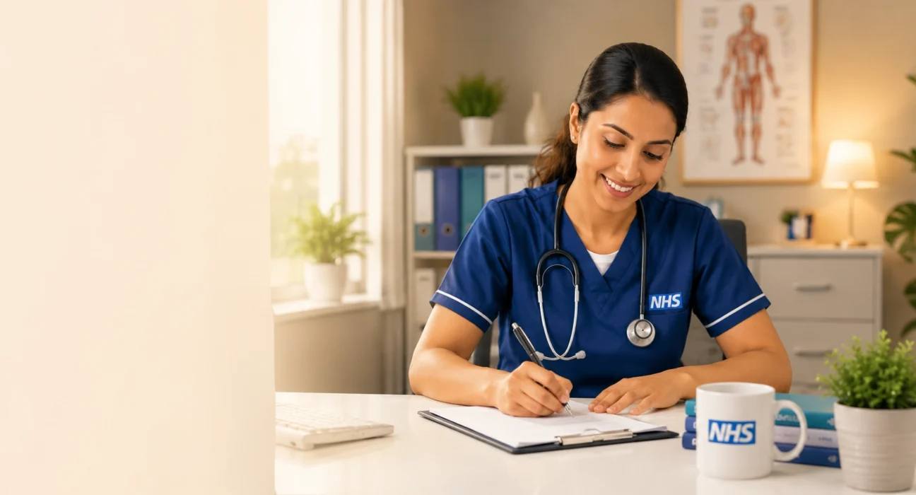 A nurse preparing for OET Writing and is practicing with Mento Merlin's Mock Test