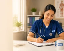 A nurse preparing for OET Writing and is practicing with Mento Merlin's Mock Test