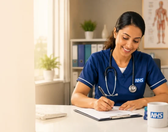 A nurse preparing for OET Writing and is practicing with Mento Merlin's Mock Test