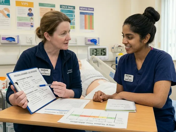 Nurses building confidence through time management with the help of mentor