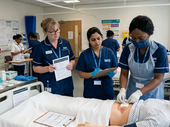 Nurses practicing NMC OSCE Verbalisation during the procedure