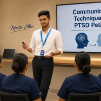 Mentor Allen taking session on Communication techniques in PTSD for patients