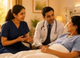 Nurse and the doctor discussing with the patient regarding Prion Disease and how it is caused