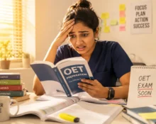Nurse panicking while reading in OET