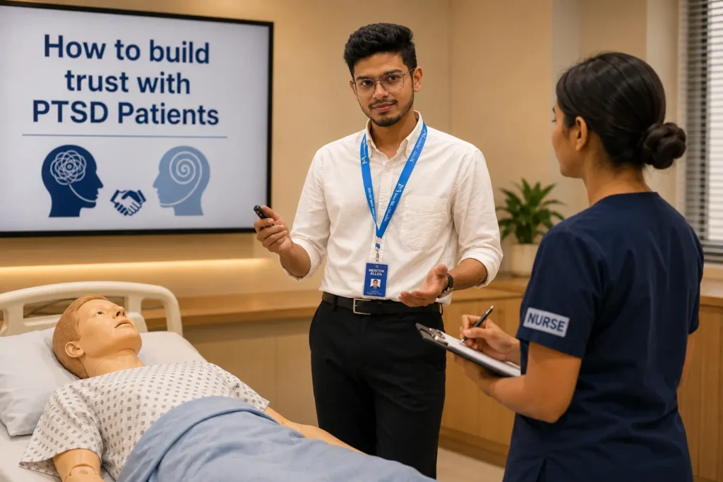 Mentor Allen taking session on Communication techniques in PTSD for patients