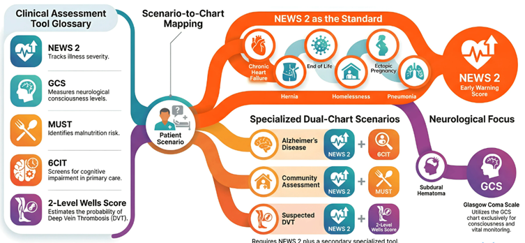 Clinical assessment tools and NEWS2 chart scenarios for NMC OSCE preparation