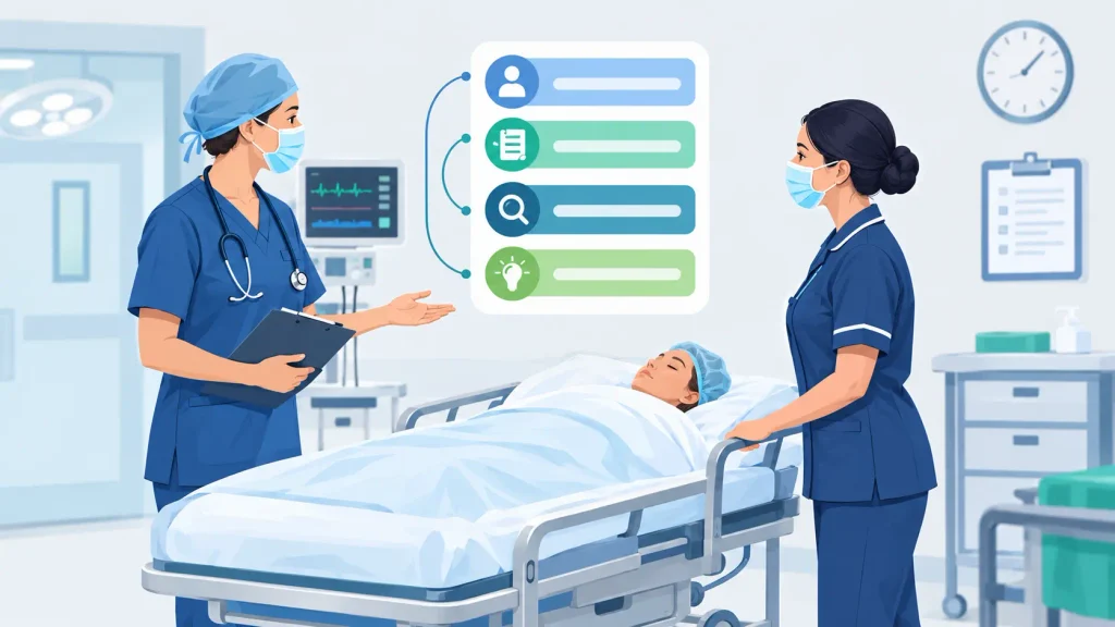 Structured SBAR handover between theatre team and PACU nurse during post-anaesthesia recovery