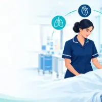 Nurse monitoring a patient in a post-anaesthesia care unit, illustrating PACU nursing priorities