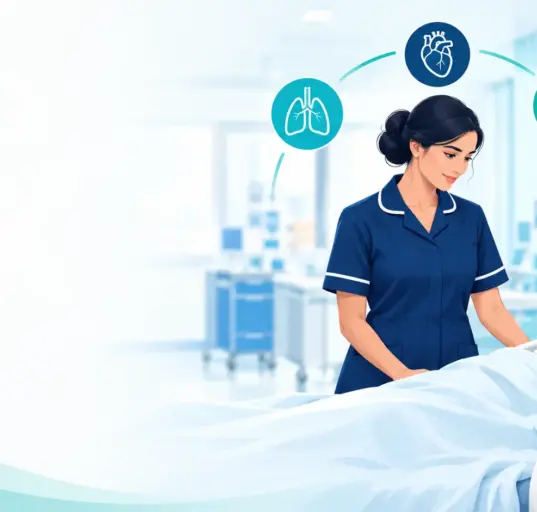 Nurse monitoring a patient in a post-anaesthesia care unit, illustrating PACU nursing priorities